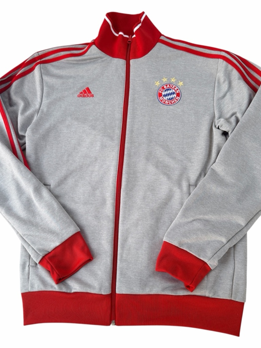 adidas FC Bayern München Red Gray Track Jacket Men’s Medium soccer football